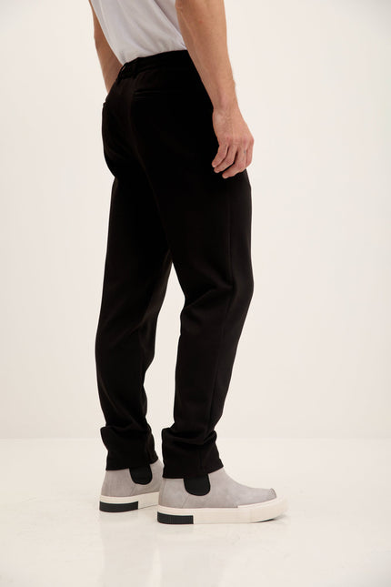 Men's Tapered Drawstring Joggers - Black | Ron Tomson