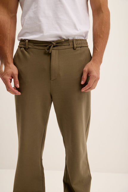Men's Relaxed Drawstring Casual Pants - Olive | Ron Tomson