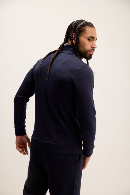 Men's Double Zip Track Jacket - Navy | Ron Tomson