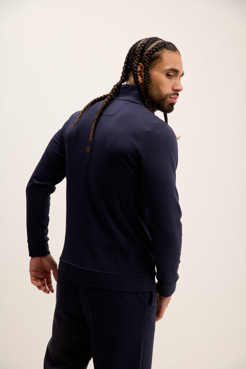 Men's Double Zip Track Jacket - Navy | Ron Tomson