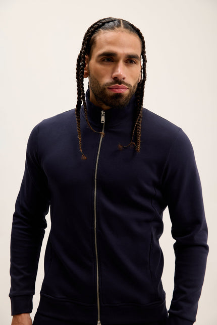Men's Double Zip Track Jacket - Navy | Ron Tomson