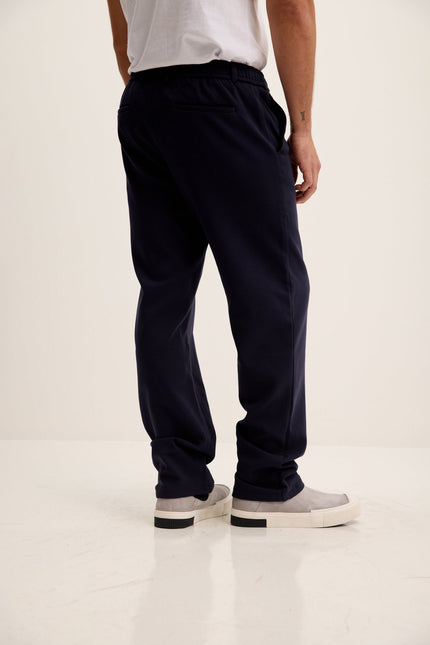 Men's Relaxed Drawstring Casual Pants - Navy | Ron Tomson