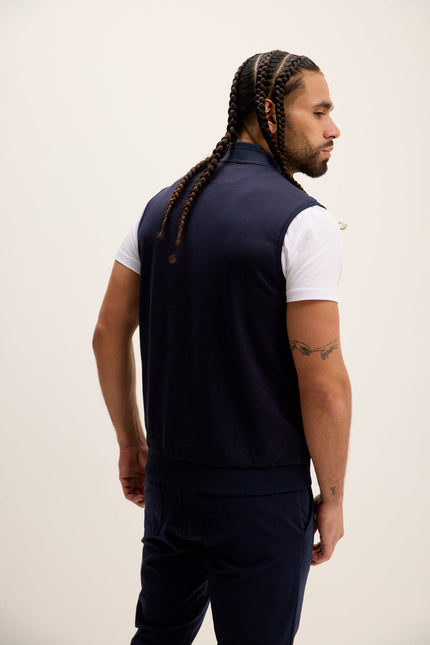 Men's Padded Fitted Vest - Navy | Ron Tomson