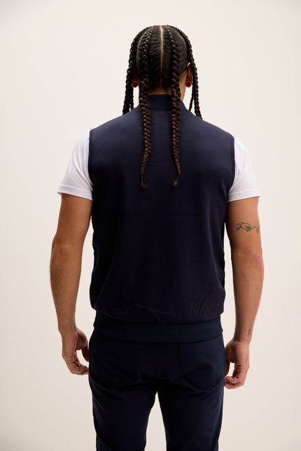 Men's Padded Fitted Vest - Navy | Ron Tomson