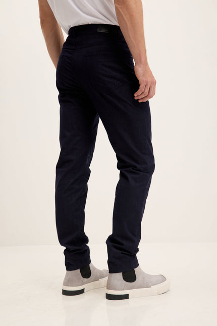 Men's Lightweight 5-Pocket Cotton Pants - Navy | Ron Tomson