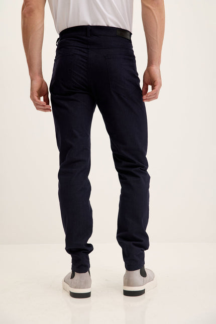 Men's Lightweight 5-Pocket Cotton Pants - Navy | Ron Tomson
