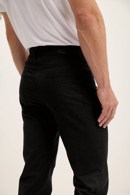 Men's Lightweight Cotton 5-Pocket Jeans - Black | Ron Tomson