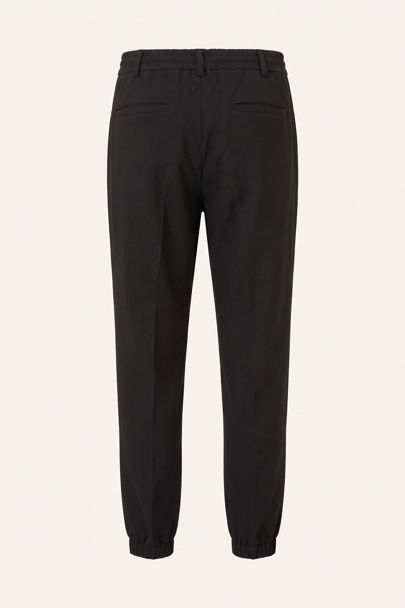 Waffle Stretch Beach Day Pants - Black - Back View