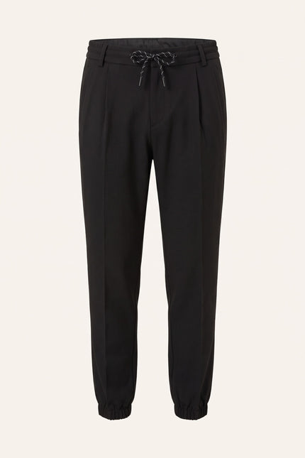 Waffle Stretch Beach Day Pants - Black - Front View