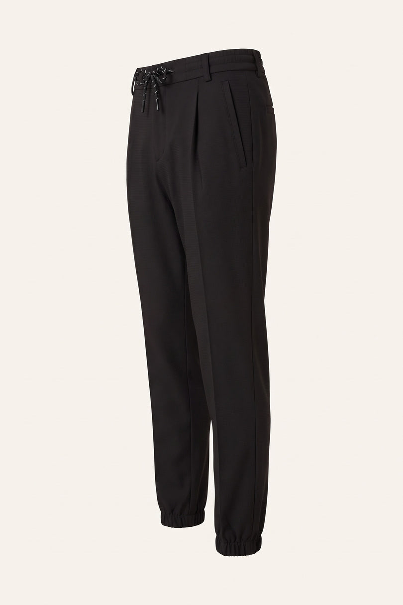 Waffle Stretch Beach Day Pants - Black - Side View