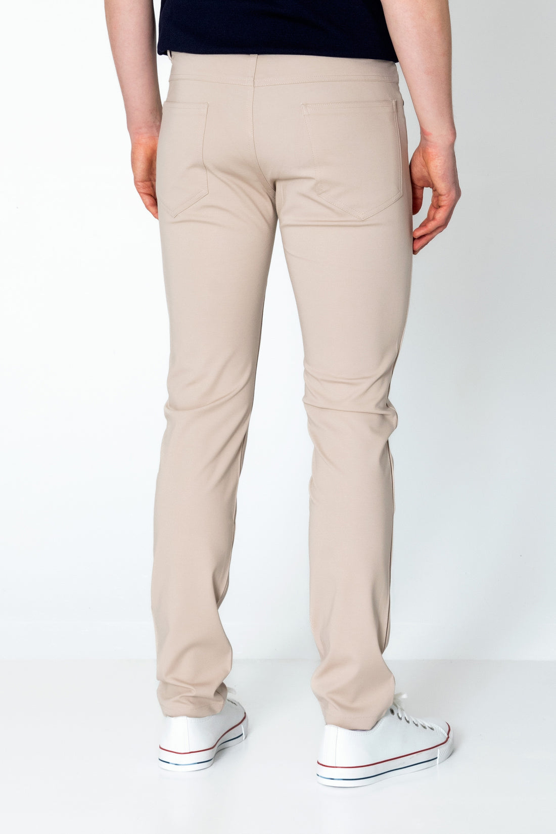 Lightweight Fitted Casual Pants - Beige