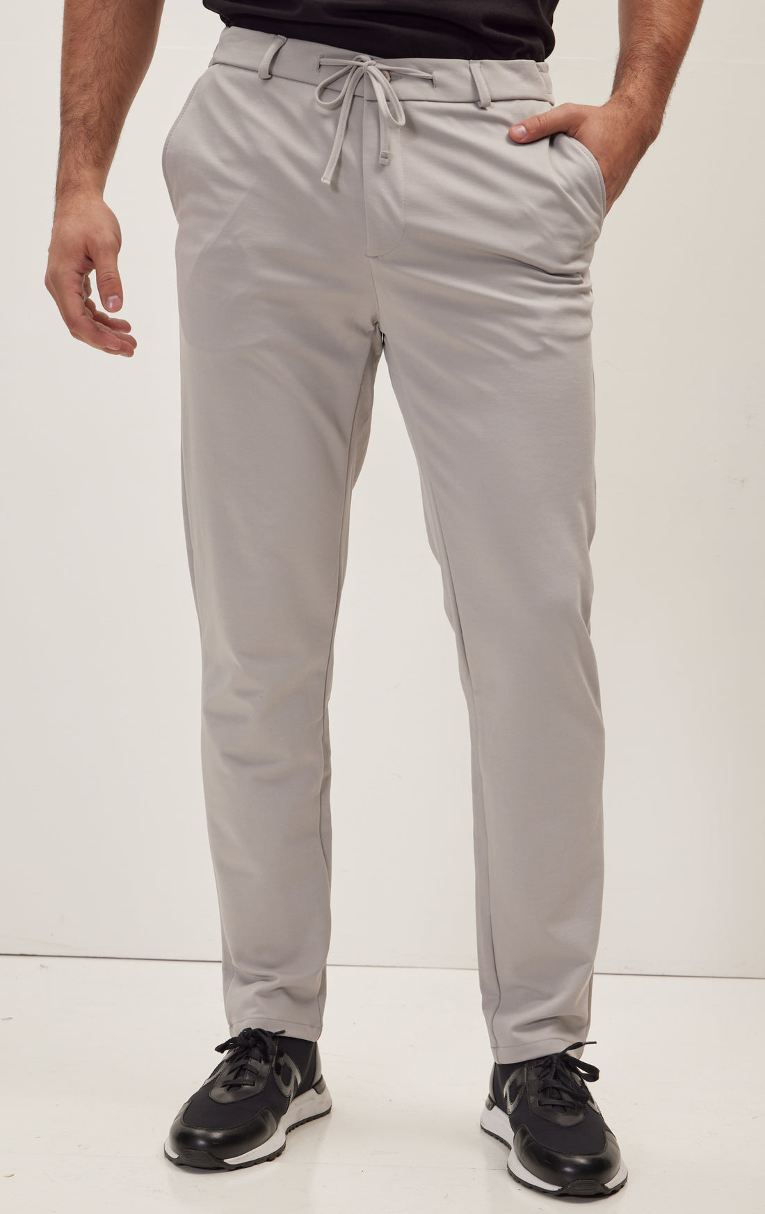 Fitted Casual Everyday Pants - Grey