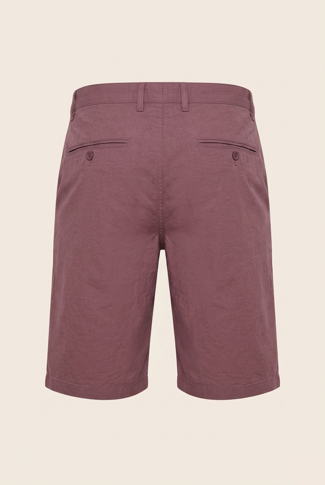 Fitted Shorts - Burgundy - Back - Ron Tomson