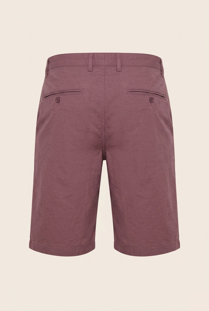 Fitted Shorts - Burgundy - Back - Ron Tomson
