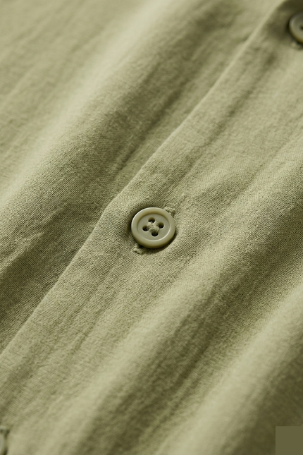 Breezy Relaxed Shirt - Green - Detail - Ron Tomson
