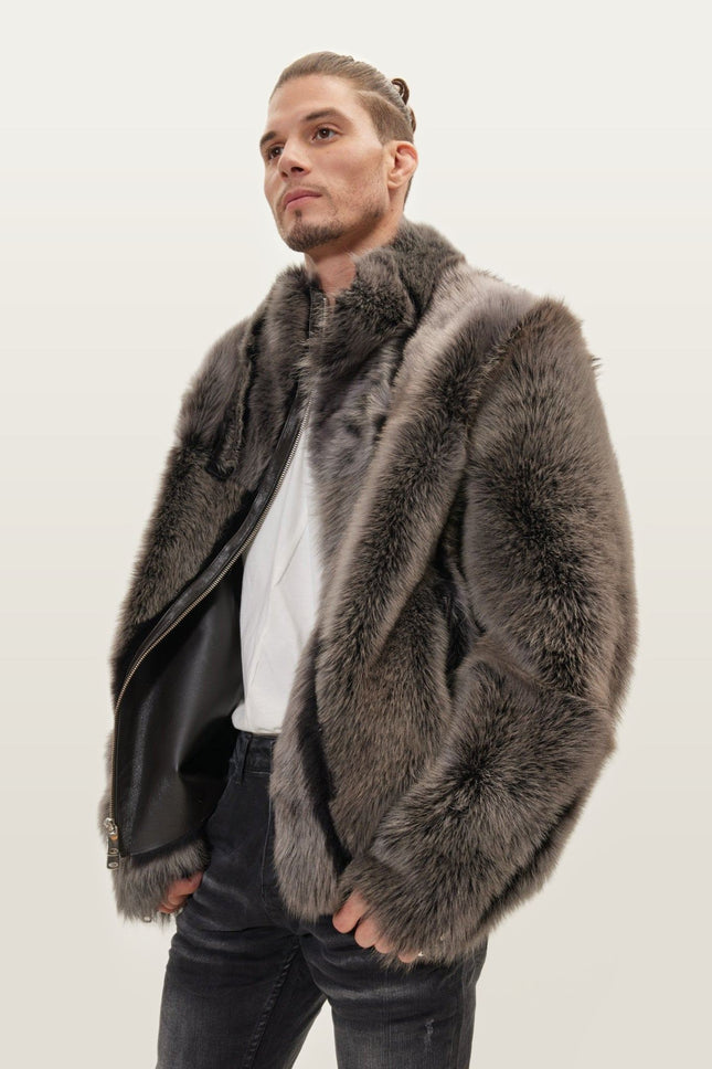 Reversible Toscana Shearling Bomber Jacket - Chocolate