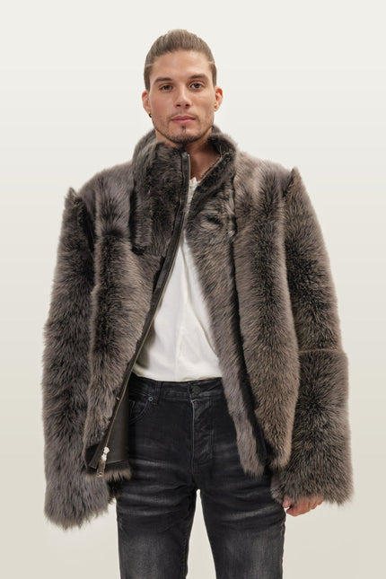 Reversible Toscana Shearling Bomber Jacket - Chocolate