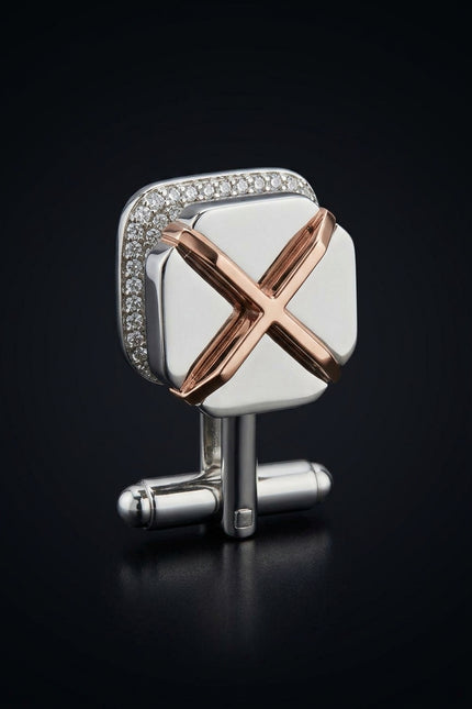 Rt Rectangular Cufflinks Stud Set - detail