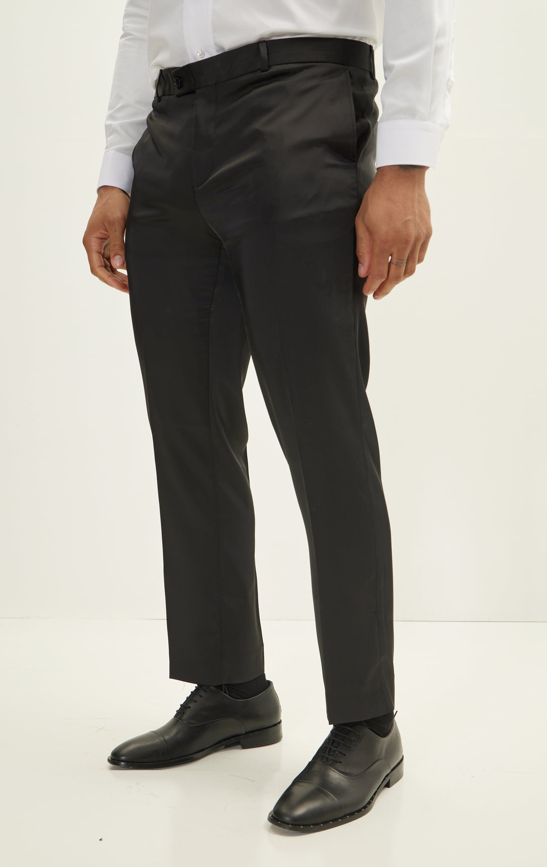 Pantalon de costume fuselé en laine mérinos - Noir