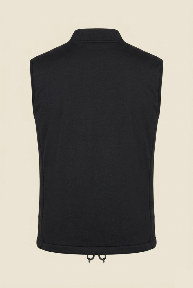 Men's Quilted Puffer Vest - Black - Back - Ron Tomson