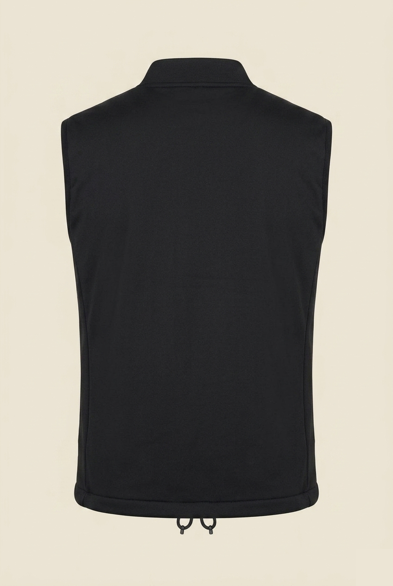 Men's Quilted Puffer Vest - Black - Back - Ron Tomson