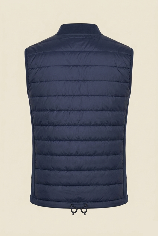 Men's Quilted Puffer Vest - Navy - Back - Ron Tomson