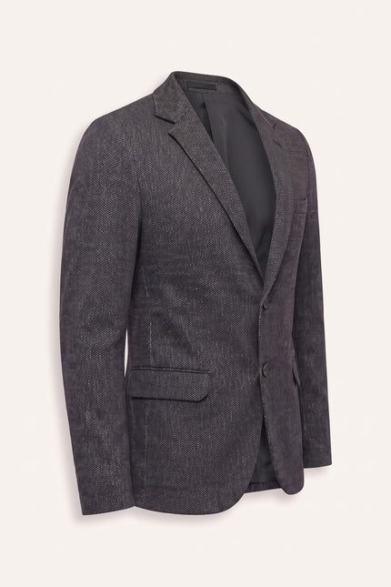 N¬∞ 5930 RAW EDGE FITTED CARDIGAN II - BLACK GREY - Side View