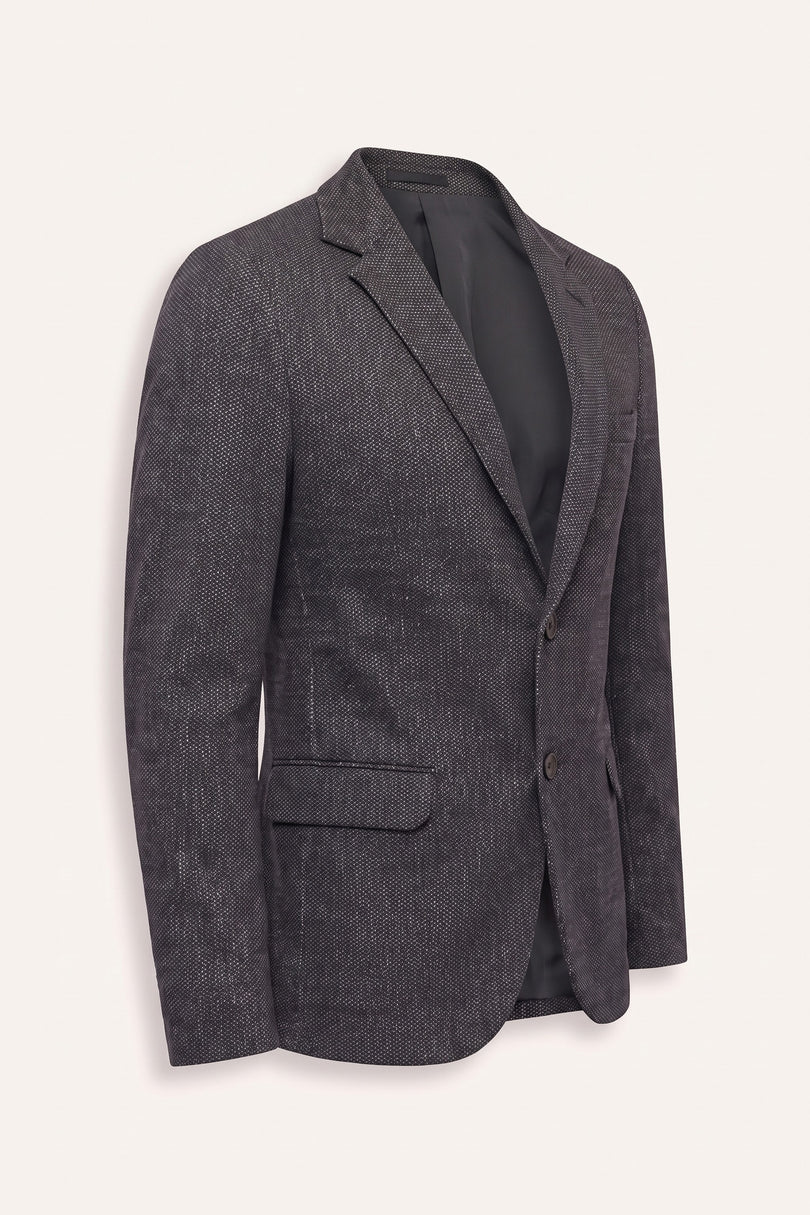 N¬∞ 5930 RAW EDGE FITTED CARDIGAN II - BLACK GREY - Side View
