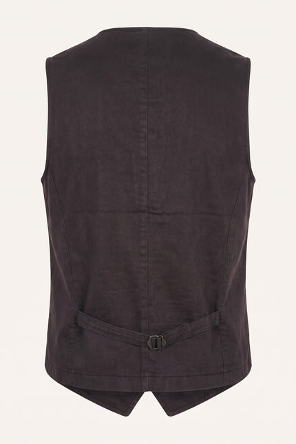 N° 5948 POCKET-WATCH CHAIN VEST - BLACK GREY - Back View