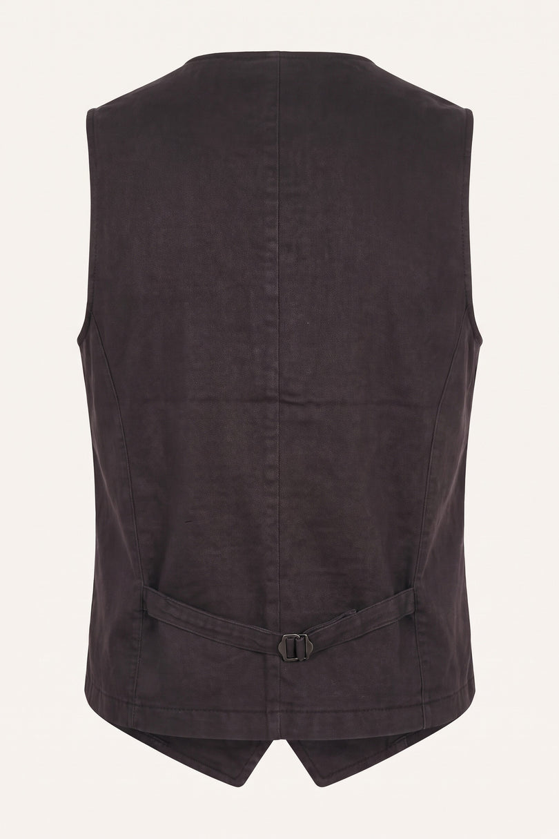N° 5948 POCKET-WATCH CHAIN VEST - BLACK GREY - Back View
