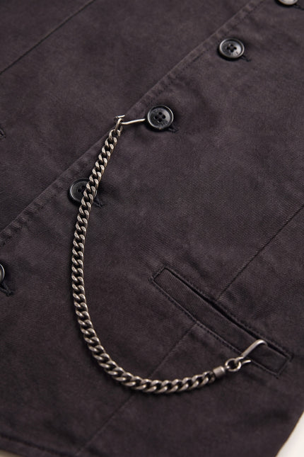 N° 5948 POCKET-WATCH CHAIN VEST - BLACK GREY - Detail View
