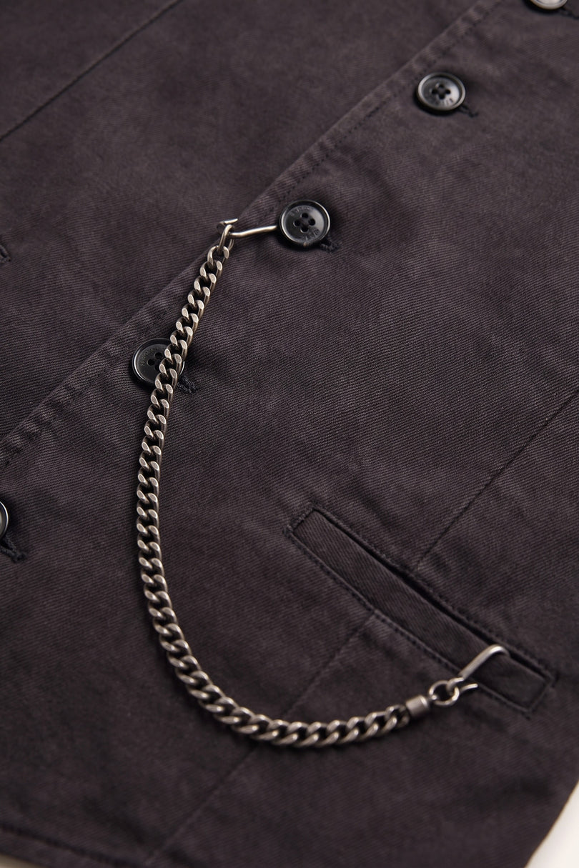 N° 5948 POCKET-WATCH CHAIN VEST - BLACK GREY - Detail View