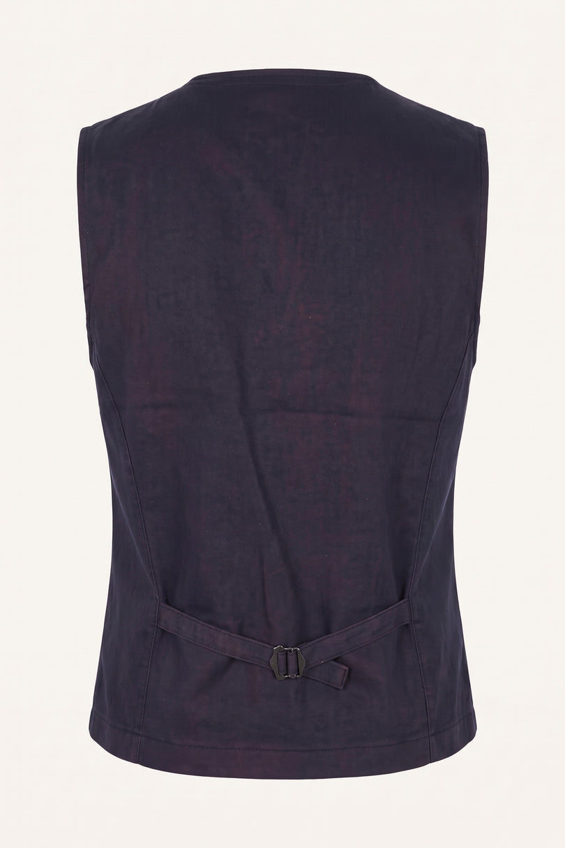 N° 5948 POCKET-WATCH CHAIN VEST - NAVY RED - Back View