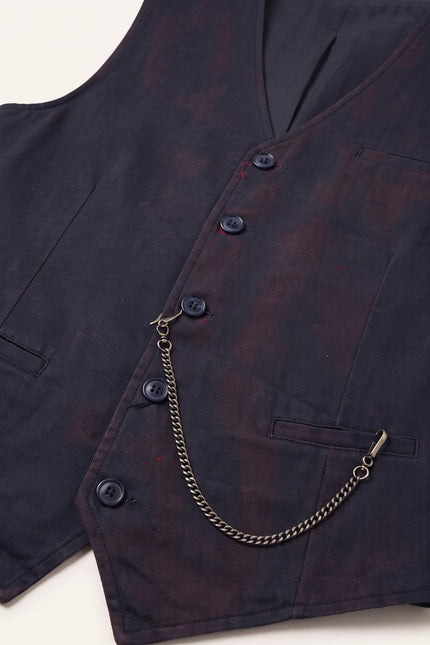 N° 5948 POCKET-WATCH CHAIN VEST - NAVY RED - Detail View