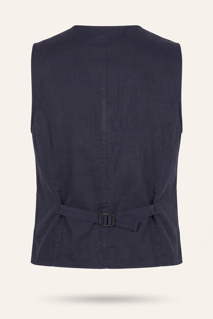 N° 5948 POCKET-WATCH CHAIN VEST - NAVY SAX - Back View