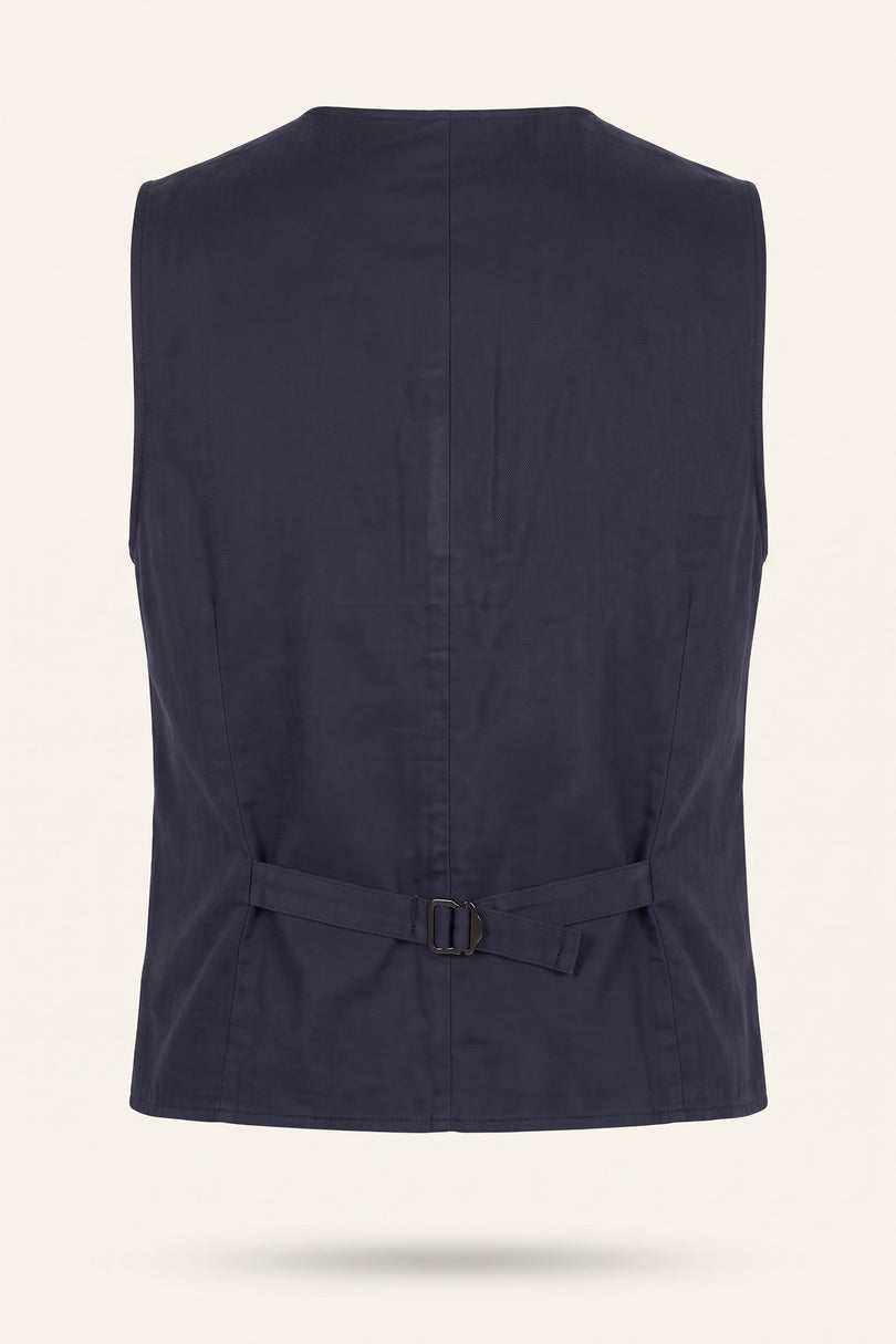 N° 5948 POCKET-WATCH CHAIN VEST - NAVY SAX - Back View