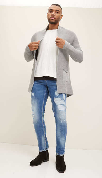 N° 6380 CHAQUETA DE PUNTO - GRIS