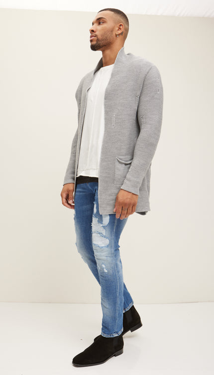 N° 6380 CHAQUETA DE PUNTO - GRIS