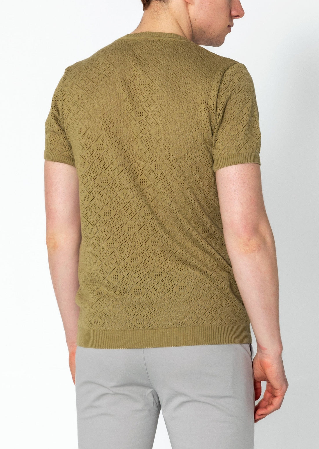 Geometric Crochet Knit Top - Light Green