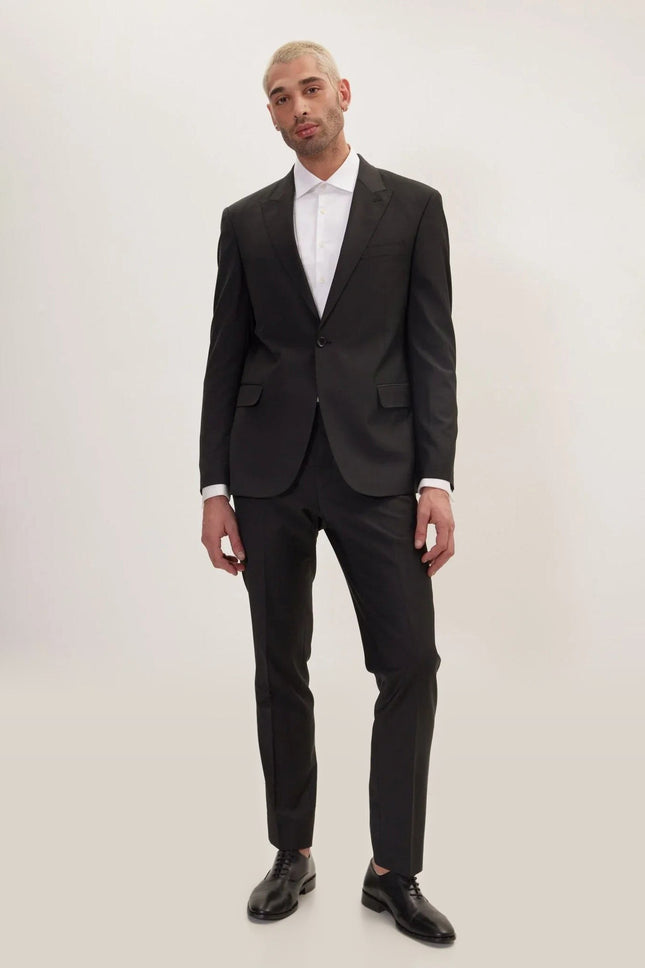 Super 120s Merino Wool Single-Breasted Suit - Jet Black