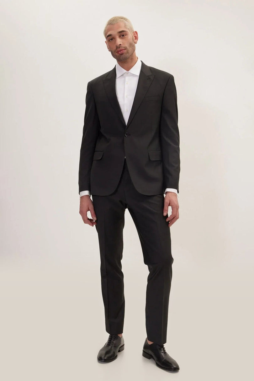 Super 120s Merino Wool Single-Breasted Suit - Jet Black