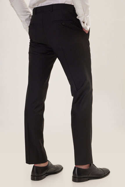 Super 120s Merino Wool Double-Breasted Suit - Jet Black