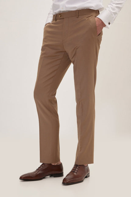 Super 120s Merino Wool Double-Breasted Suit - Khaki