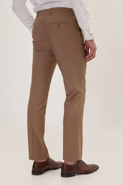 Super 120s Merino Wool Double-Breasted Suit - Khaki