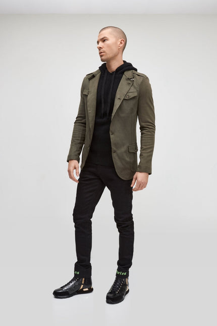 Microsuede Safari Jacket - Khaki