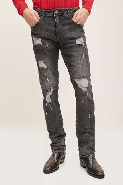 Boot Cut Distressed Denim - Black