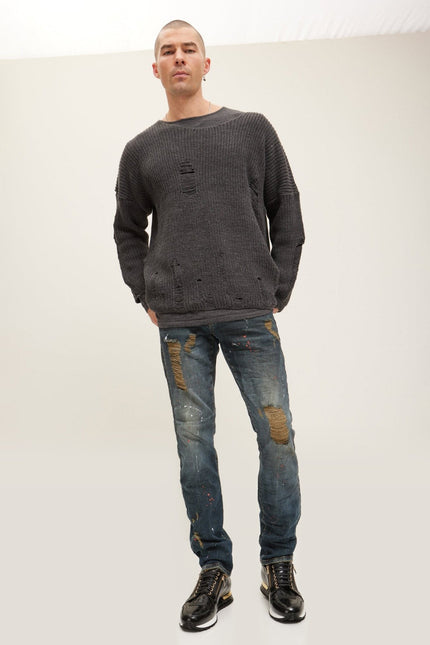 Two Piece Distorted Sweater - Anthracite