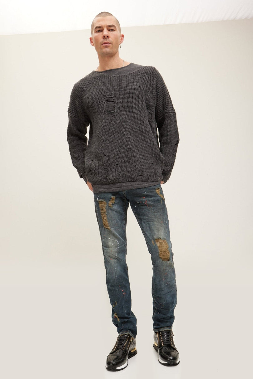 Two Piece Distorted Sweater - Anthracite