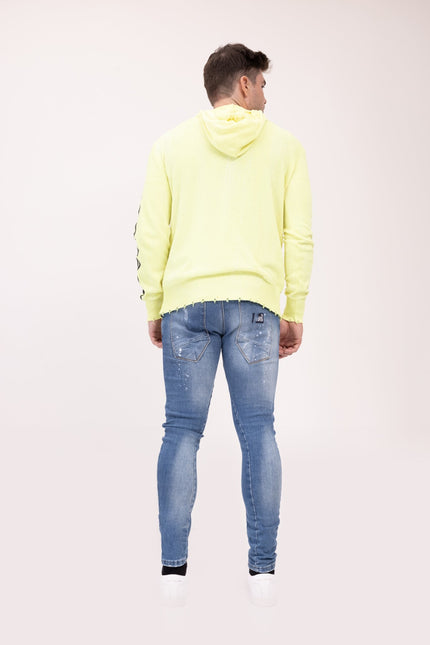 Cotton Graphic Hoodie - Neon Yellow
