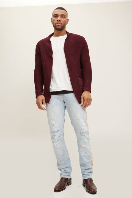 Cozy Knit Jacket - Bordeaux